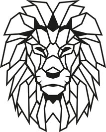 Wallity Lion Escultura de pared de metal negra